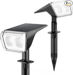 Consciot Solar Spot Lights Outdoor Waterproof, 24 LED Dusk-to-Dawn Solar Outdoor Lights, 2 in 1 Adjustable Wall Lights, Daylight Solar Landscape Spotlights for Garden Yard Wall Walkway, 2 Pack