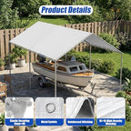 10x20ft heavy duty carport canopy replacement cover showing dimensions