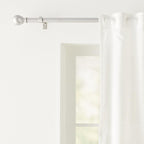 Amazon Basics Easy Installation Adjustable Curtain Rod for Windows with Round Finials, 1-Inch Rod, 72" to 144", Nickel, 2-Pack