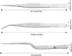 Stainless Steel Tweezers Set for Small Gardening and Kitchen, Multi-Purpose Tools Silver Tweezers (3Pcs, 6.22Inches / 6.33Inches / 6.4Inches)