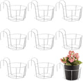 wesiti 10 pcs round hanging railing planters outdoor, main product view