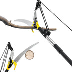 14.5FT Pole Saw for Tree Trimming, 2-In-1 Manual Tree Pruner with Saw, Extendable Long Handle Pole Tree Trimmer, High Reach Limbs Branch Cutter and Pruning Shears for Yard Garden Palm Shrubs