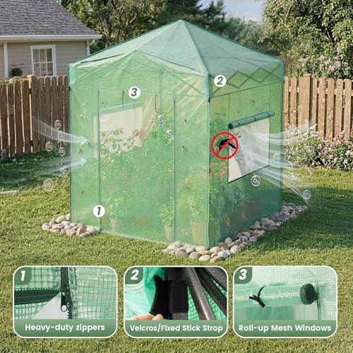 crown shades 8x6 walk-in pop-up greenhouse for outdoors, package contents