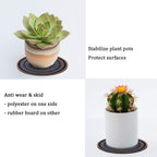 Boho Plant Pot Mat Absorbent Non Slip for Table Desk Floor 8.5" Set of 6