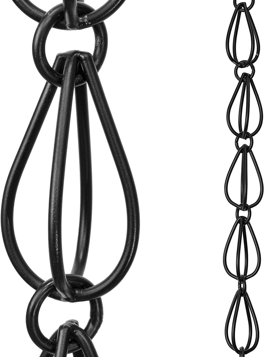 monarch rain chains aluminum teardrop black rain chains, main product view