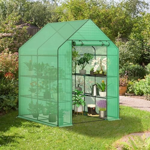 lemy walk-in greenhouse for outdoors,2-tier 8 shelves heavy-duty, package contents