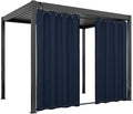 Easy-Going Linen Look Outdoor Curtains Waterproof Windproof Porch Curtains, Soft Thicken Outdoor Privacy Curtains for Patio, Gazebo, Grommet Top and Tab Bottom Drape, 1 Panel, 54x84 inch, Navy