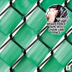 chain link fence privacy tape (emerald green), side view