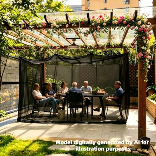 10'x10'x8.2' outdoor camping&patio mosquito netting,large mosquito netting with, package contents