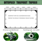 clear tarp with grommets 8x20ft 14mil transparent heavy, close-up detail