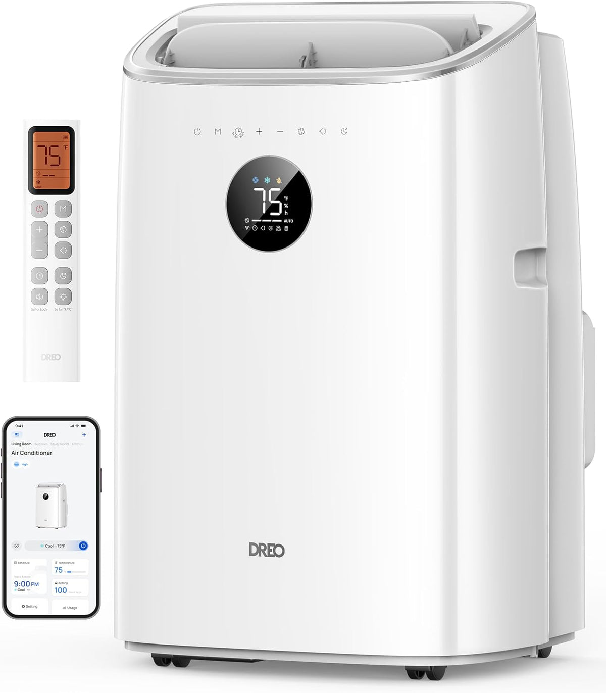 dreo portable air conditioner 318s, 8000 btu ashrae, main product view