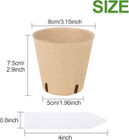 50PCS Peat Pots, 3.15Inch Seed Starting Pots with Drainage Holes Round Nursery Pot, Garden Germination Nursery Pot Bonus 20 Plant Labels