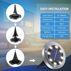 Solar Ground Lights 16 Packs, Garden Solar Outdoor Waterproof Pathway Bright In-Ground Landscape Lights for Patio, Lawn, Yard, Driveway, Step and Walkway White Light