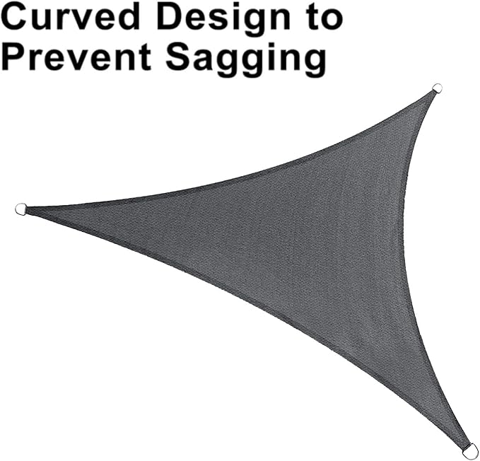 LOVE STORY Custom Size 14'x16'x16' Dark Grey Sun Shade Sail Triangle Sunshade Fabric Awning Canopy for Patio Backyard Carport Pergola (Customized)