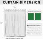 Easy-Going Outdoor Patio Curtains Detachable Tab Top Windproof Weatherproof Curtain for Cabana, Porch, Pergola and Gazebo, Tab Bottom Drape, 2 Panels, 110W x 108L inch, Green