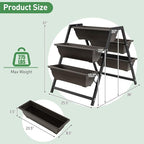 Giantex Vertical Raised Garden Bed, 5 Planter Boxes Container w/Drainage Holes, 31”H Freestanding Heavy-Duty Metal Frame, Indoor Outdoor Raised Bed for Vegetables Herbs Flowers to Grow