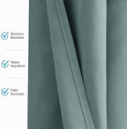 RYB HOME Outdoor Curtains for Patio, Waterproof Blackout UV Protection Outside Decor for Porch Swimming Pool Hut Garden Pavilion Pop Up Tent Pergola Balcony, W 52 x L 95, 1 Panel, Greyish Blue