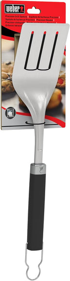 Weber Premium Turner (46cm), Made of Stainless Steel, with Anti-Slip Comfort Grip, Angled Neck, Dishwasher Safe - Black/Silver (6761)