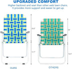 VINGLI Patio Lawn Webbed Folding Chairs 1 Piece, Outdoor Beach Chair Portable Dining Chair for Outdoor Yard, Garden (Blue, Classic)