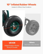 vevor rolling garden cart with swivel seat, heavy, side view
