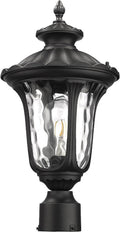 Outdoor Post Lights Fixtures, 18'' Medium Black Aluminum Waterproof and Anti-Rust Pole Lantern Lighting Fixture for Walkway, Patio, Porch