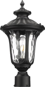 Outdoor Post Lights Fixtures, 18'' Medium Black Aluminum Waterproof and Anti-Rust Pole Lantern Lighting Fixture for Walkway, Patio, Porch