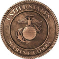 Spoontiques - Garden Décor - Marines Bronze Tone Stepping Stone - 9 5/8" Diameter Decorative Stone for Garden