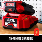SKIL PWR CORE 40 Brushless 40V 24” Cordless Hedge Trimmer Kit with Dual Action Blade, 3/4'' Cut Capacity, Includes 2.5Ah Battery and Auto PWR Jump Charger - HT4221-10
