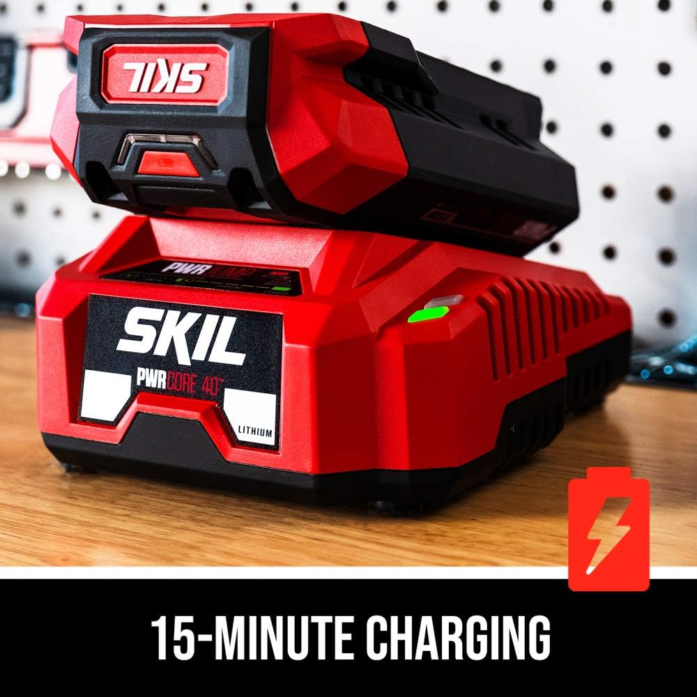 SKIL PWR CORE 40 Brushless 40V 24” Cordless Hedge Trimmer Kit with Dual Action Blade, 3/4'' Cut Capacity, Includes 2.5Ah Battery and Auto PWR Jump Charger - HT4221-10