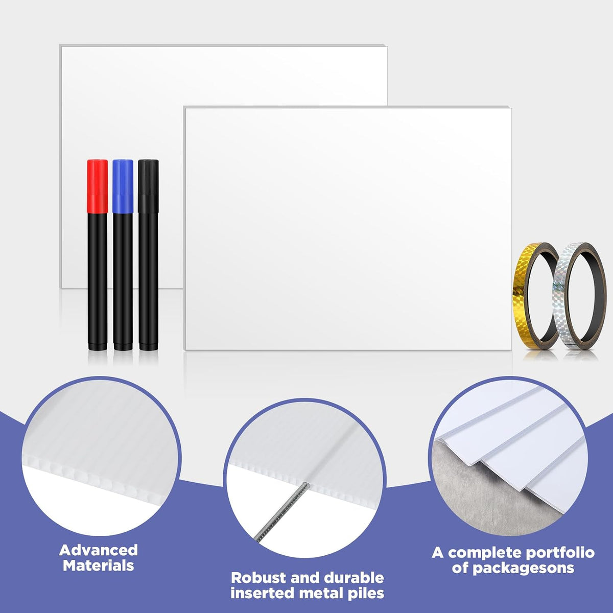 teling 32 pack blank yard signs with metal showing dimensions