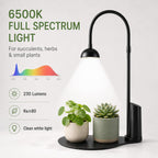 rechargeable grow light,cordless desk lamp for indoor small, side view
