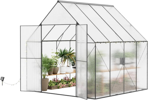 8x8 ft greenhouse for outdoors, heavy-duty polycarbonate greenhouse, main product view