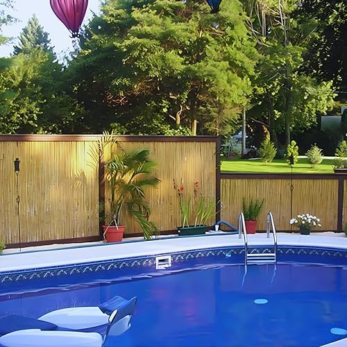 forever bamboo natural bamboo fencing decorative rolled fence, front angle view