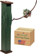 Deluxe Poly Lumber Tree Frog House - Attract Many Species of Tree Frogs - Made in the USA (Green Body/Brown Roof)