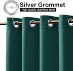 NICETOWN Outdoor Patio Curtain Extra Long Drape 120" L Waterproof/Windproof, Top and Bottom Grommets Blackout Outdoor Drape Privacy Protect for Yard/Porch, 52" W, 1 Panel, Hunter Green