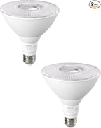 EDISHINE Flood Light Bulbs, PAR38 LED Outdoor Flood Light Bulbs, 120W Equivalent Dimmable Waterproof for Patio Yard Porch Driveway Garage, 5000K Daylight White 18W 1800LM E26 Base, 2 Pack, ETL Listed