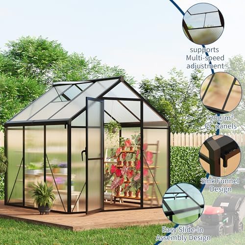 6×6 ft greenhouse, large walk in greenhouses for, close-up detail