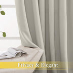 NICETOWN Blackout Patio Curtains 100 x 144 Inches Long for Sliding Door Extral Wide Blackout Curtain Panels Thermal Insulated Room Divider - Grommet Top, 100" W x 144" L, 1 Panel, Natural