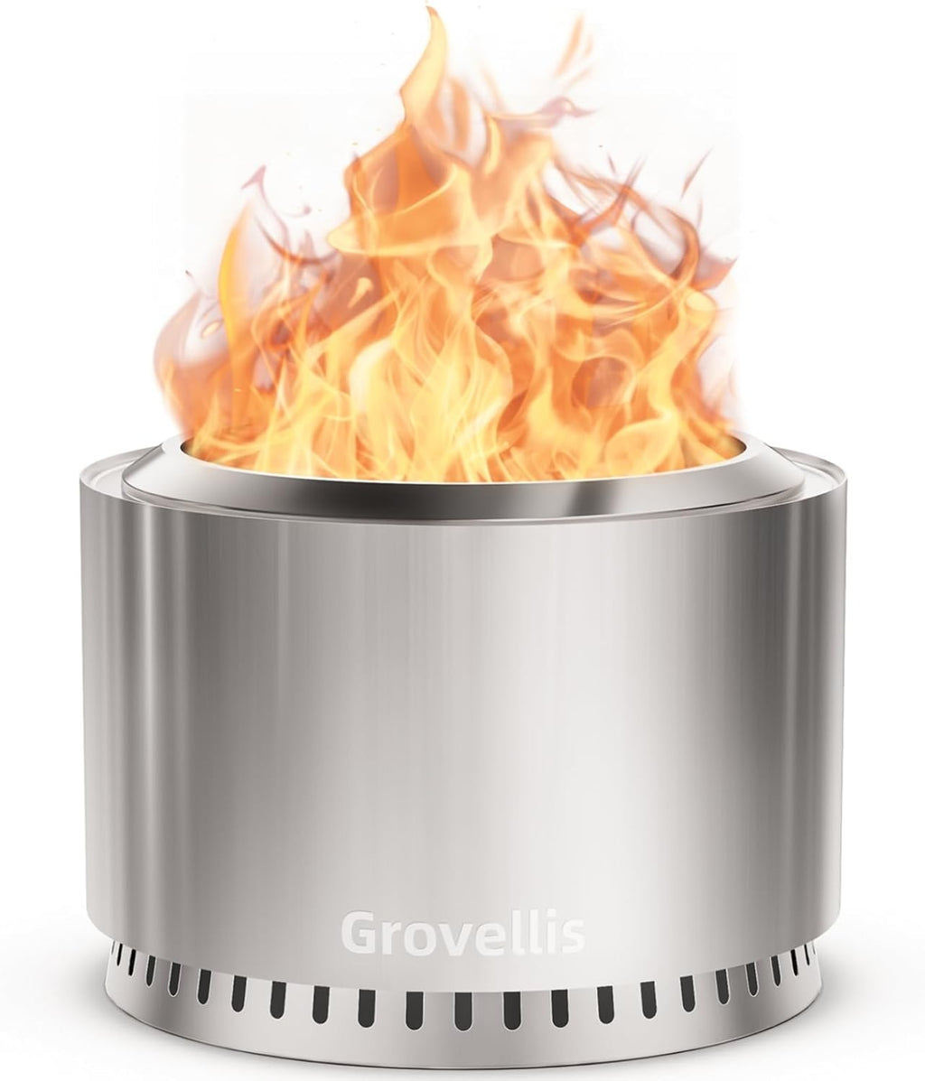 27 inch smokeless fire pit with waterproof cover, main product view
