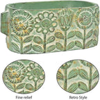 8 inch Green Pots Planters Indoor Plants Succulent Pots Rectangle Window Box Cactus Plant Containers for Home Decor(No Drainage)