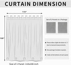 Easy-Going Outdoor Patio Curtains Detachable Tab Top Windproof Weatherproof Curtain for Cabana, Porch, Pergola and Gazebo, Tab Bottom Drape, 2 Panels, 110W x 108L inch, Light Grey