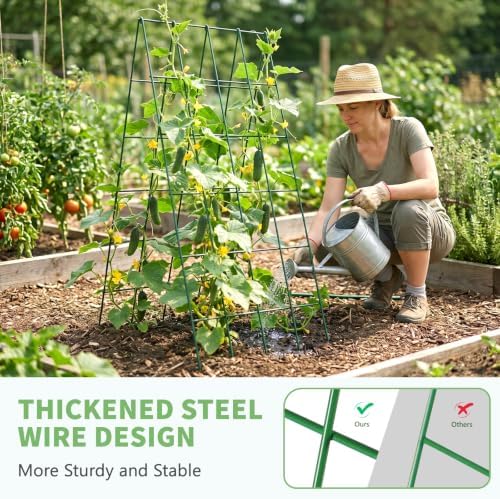 docred 39.4" h cucumber trellis, 2 pack foldable, close-up detail