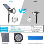 Solar Lights Outdoor Waterproof, 4 LED Landscape Lights, 2 in 1 LED Solar Spotlight for Flag Garden Pathway Yard Patio Lawn Outdoor Decor Lighting (Green)