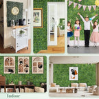 odtory artificial boxwood panel roll 48x120 in(40 sqft) on a desk or shelf