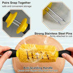20 Pcs/10 Pairs Corn Cob Holders, Stainless Steel Corn Holders Corn on The Cob Skewers for Home Cooking BBQ Parties Camping, Interlocking Design, 4 Colors
