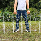 shoplala garden fence (10 panels) 12.5inx31in white metal on a desk or shelf
