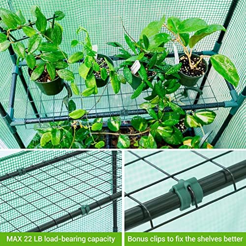 ohuhu greenhouse for outdoors with mesh side windows, side view