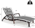 Chaise Lounge Chairs Outdoor Set of 2, Comfy Outside Wicker Patio Pool Lounge Chair w/ 5 Adjustable Back Angle, Cup Holder, Thicken Cushion