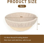 6 Packs Round Banneton Basket Liner for Bread Proofing Cover, 9 inches | banneton liners，Cloth，Sourdough Proofing, Natural Rattan Proofing Cover, For Banneton Basket, Homemade Baking Dough