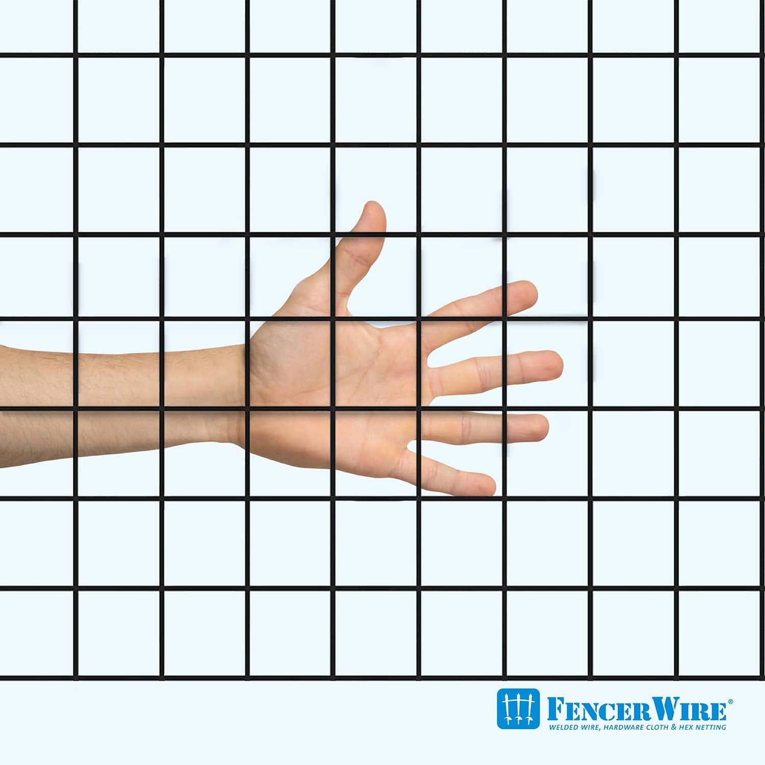 Fencer Wire 1.5-Inch x 1.5-Inch Grid Hardware Cloth, 16 Gauge Black Vinyl Coated Welded Wire Mesh for Home and Garden, Great for Home Improvement and Home Guard Project